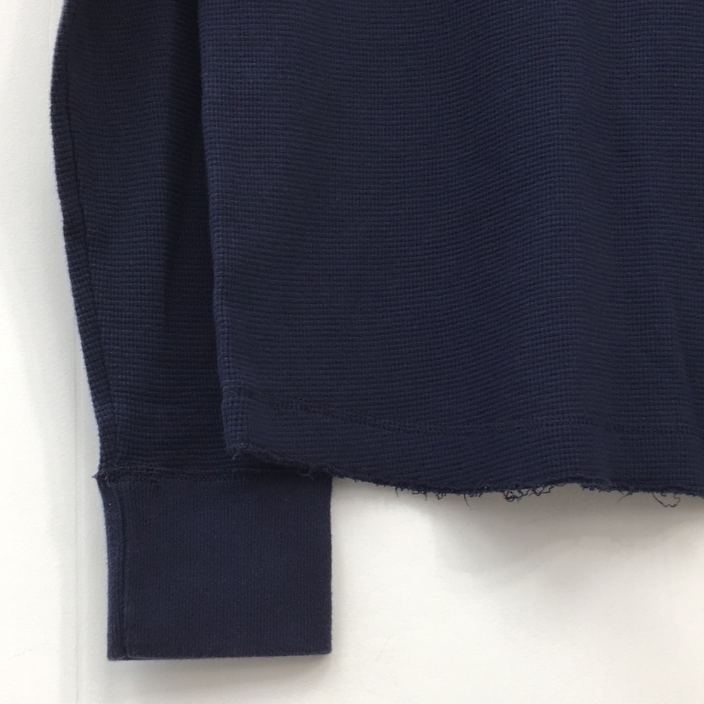 Hollister Mens Navy Blue Waffle Knit Long Sleeve Shirt Size XL EXCELLENT - Picture 4 of 8